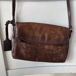 Vintage 👜 Frye Melissa Foldover Crossbody Bag Brown Leather
